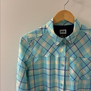 HELLY HANSEN Plaid button down flannel shirt, Sz Large.